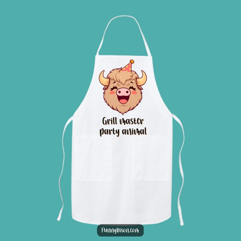 Funny Kitchen Bison Apron: Hilarious Party Hat Chef, Perfect Funny Gift
