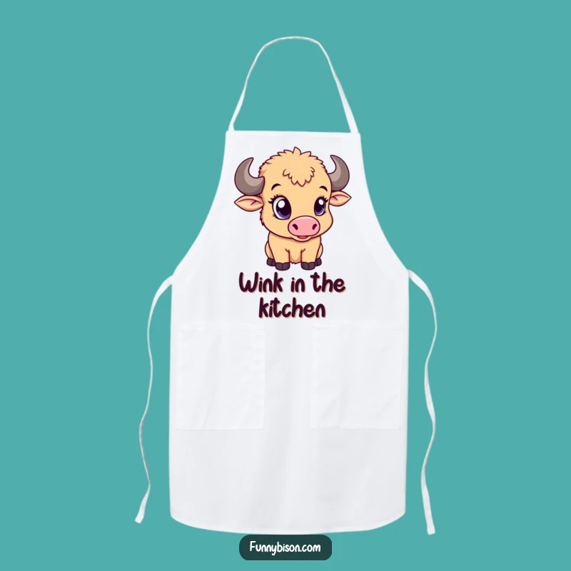 Funny Bison Calf Apron: Playful Kitchen Style, Charming Funny Gift