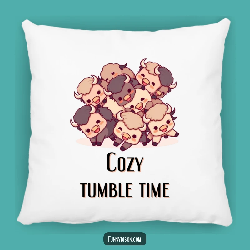 Soft Funny Kawaii Bison Tumble Pillow - Comfortable & Whimsical Bison Gift