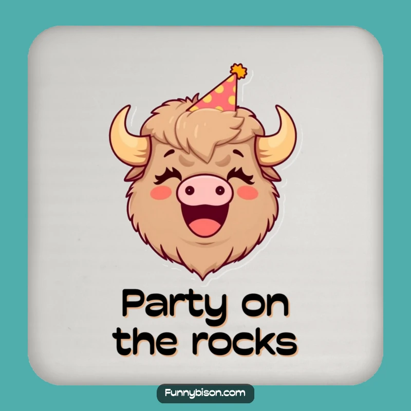 Funny Bison Coaster Set: Protect Surfaces with Hilarious Party Bison Art