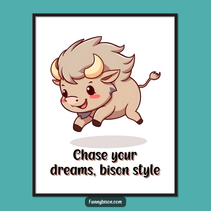 Funny Free Printable Wall Art: Playful Bison Spin Art