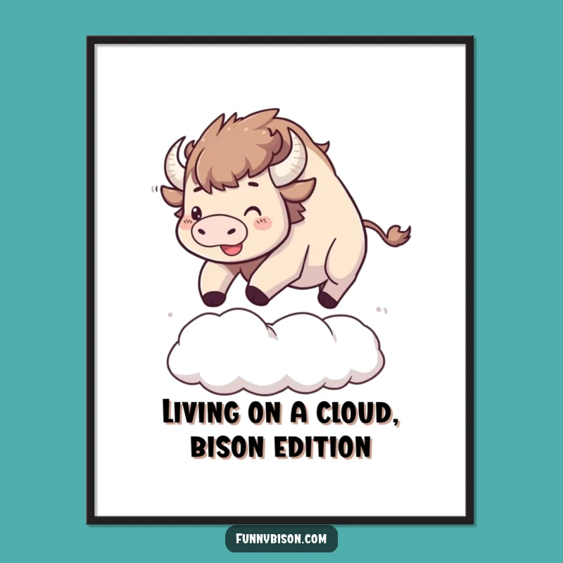 Funny Free Printable Wall Art: Bouncing Bison Bliss