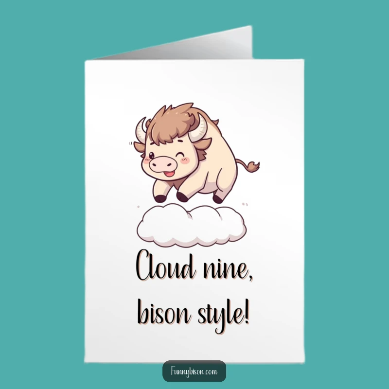 Free Printable Congrats Card: Cloud Bouncing Bison
