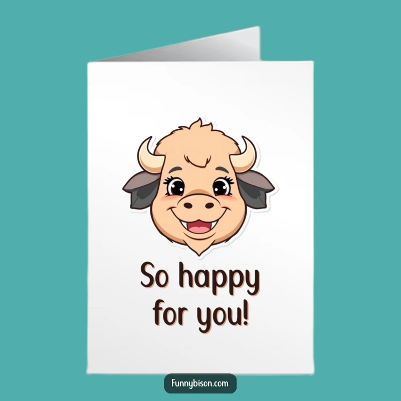 Free Printable Congrats Card: Grinning Bison Pure Joy Downloadable Gift