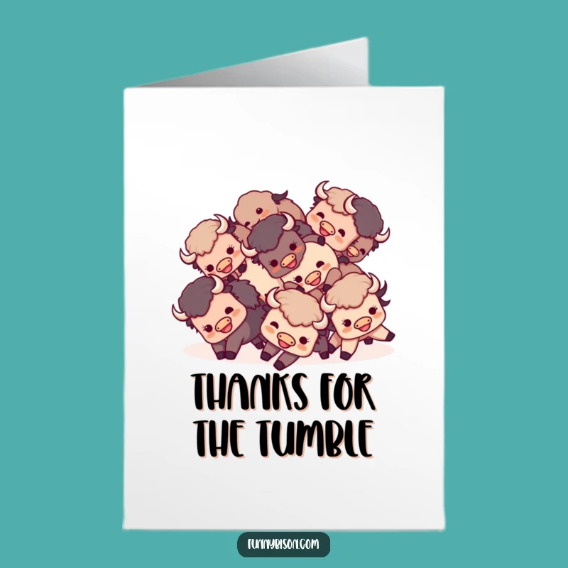 Free Printable Thank You Card: Tumbling Bison Thanks