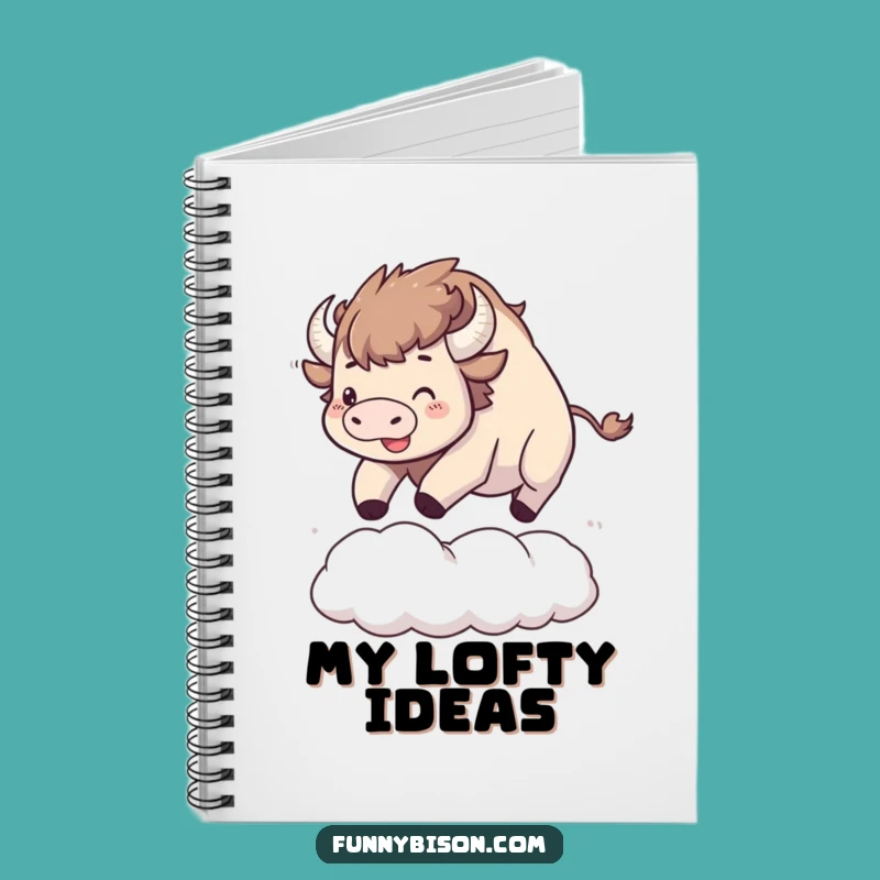 Creative Funny Kawaii Bison Cloud Bounce Notebook - Journal Your Happy Thoughts