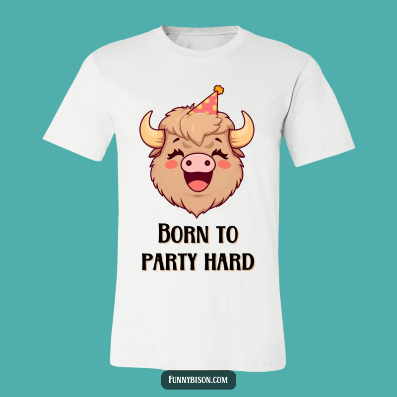 Funny Bison Bash Tee: Hilarious Party Hat Bison T-Shirt, Perfect Funny Gift